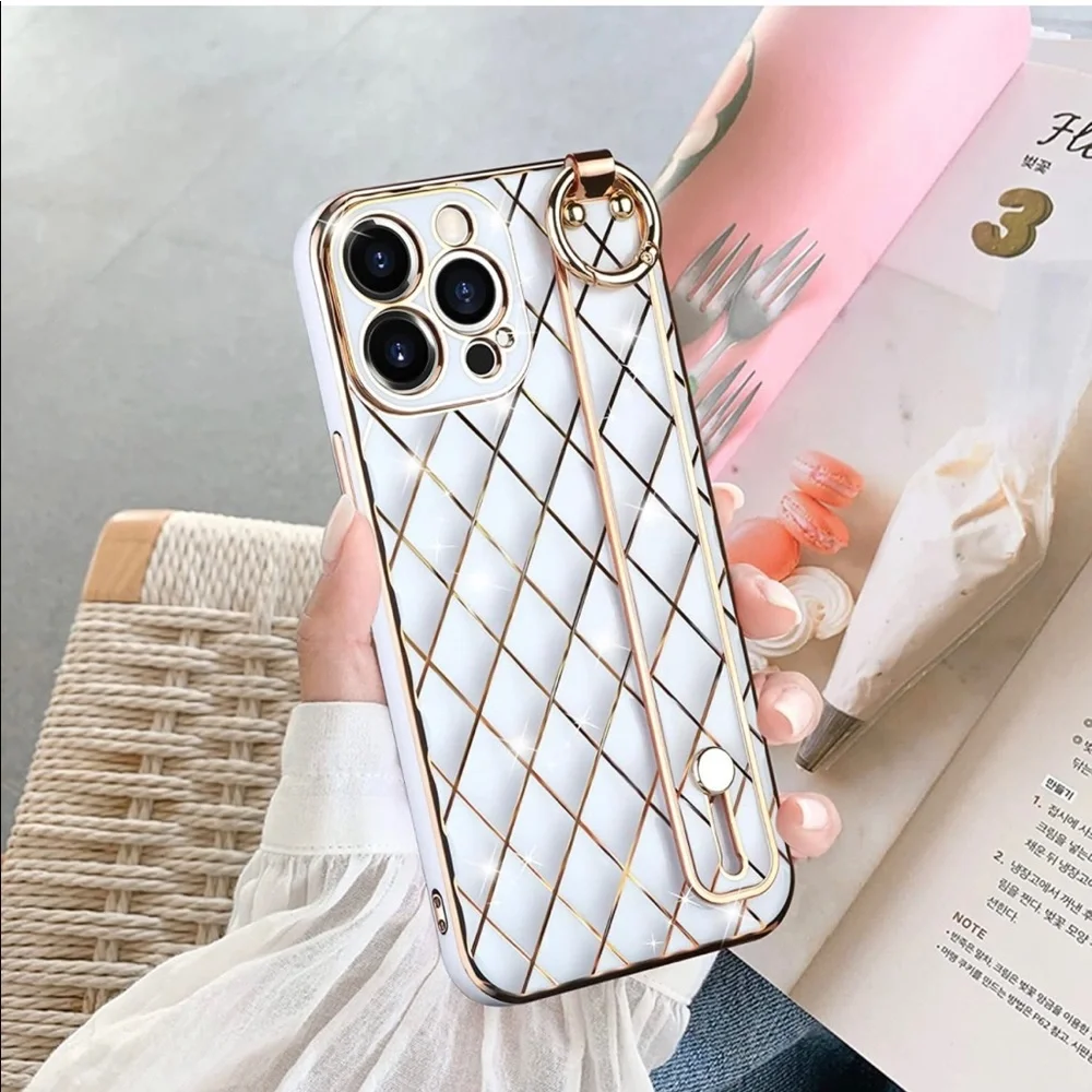 Iphone 13 Pro Case Full-Body Stylish Protective Cover Soft Case Wristband Holder